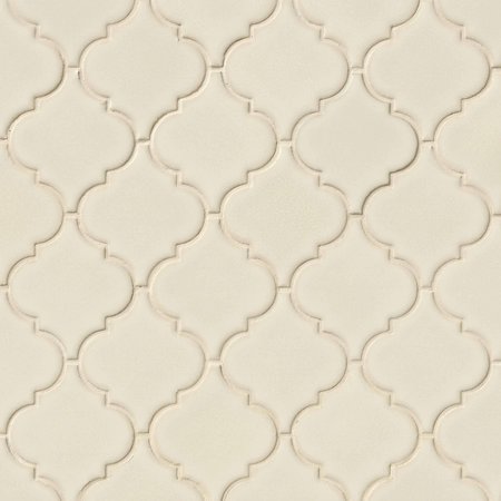 Msi Antique White Arabesque SAMPLE Glazed Ceramic Mesh-Mounted Mosaic Wall Tile ZOR-MD-0428-SAM